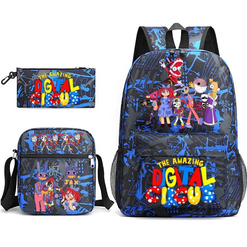 Games THE AMAZING /DIGITAL CIRCUS School Bags 3pcs Women Men Simple Lightweight Backpacks Teens Capacity Laptop Mochilas