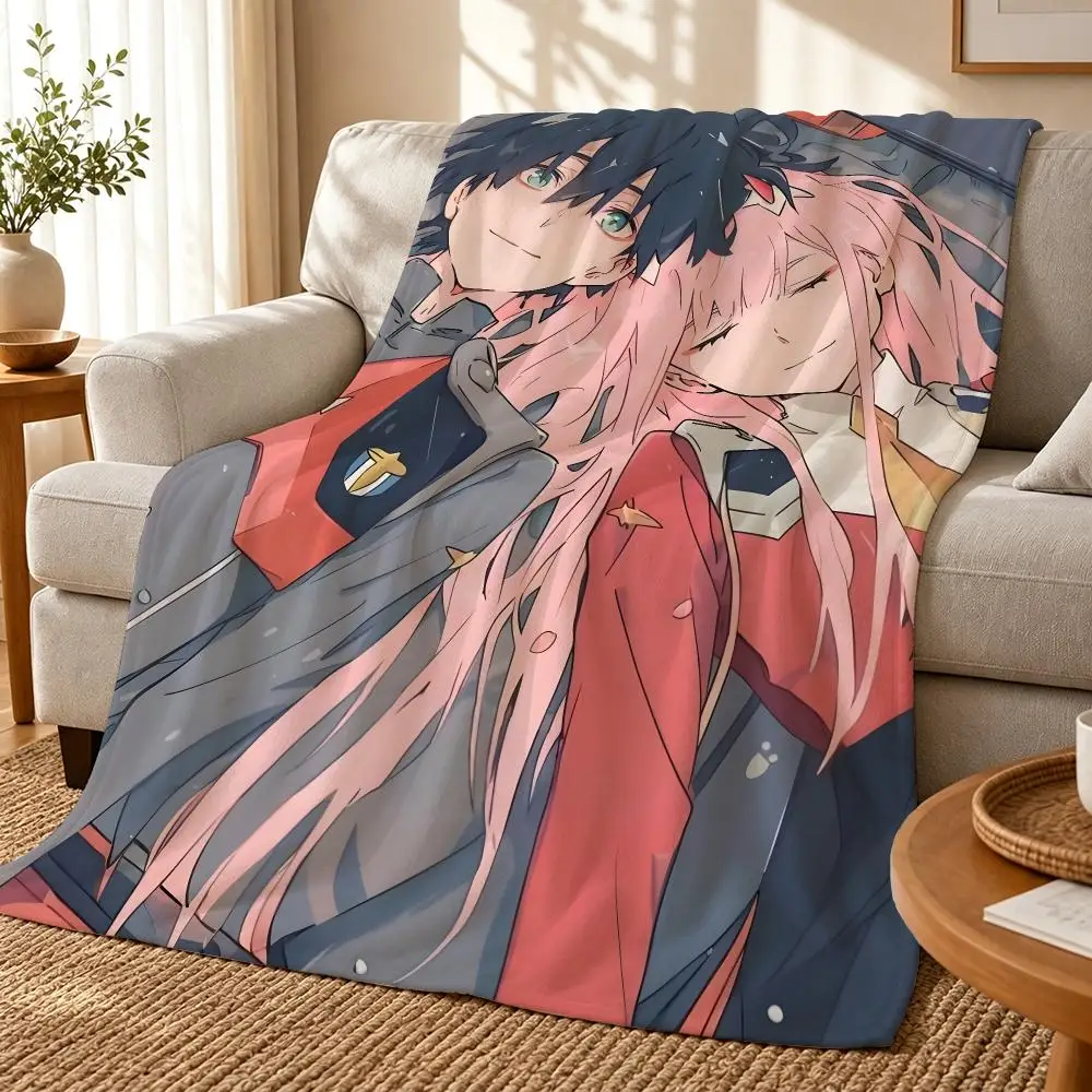 DARLING in the FRANXX Throw 240g flannel blanket, suitable for sofas, beds, offices, exquisite gift blankets