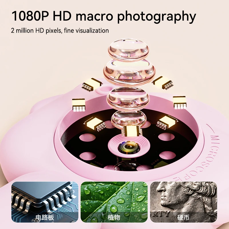 Digital Microscope For Kids Mini Pocket Handheld Microscope Toddlers Educational Science Kit Toys For Christmas Birthday Gift