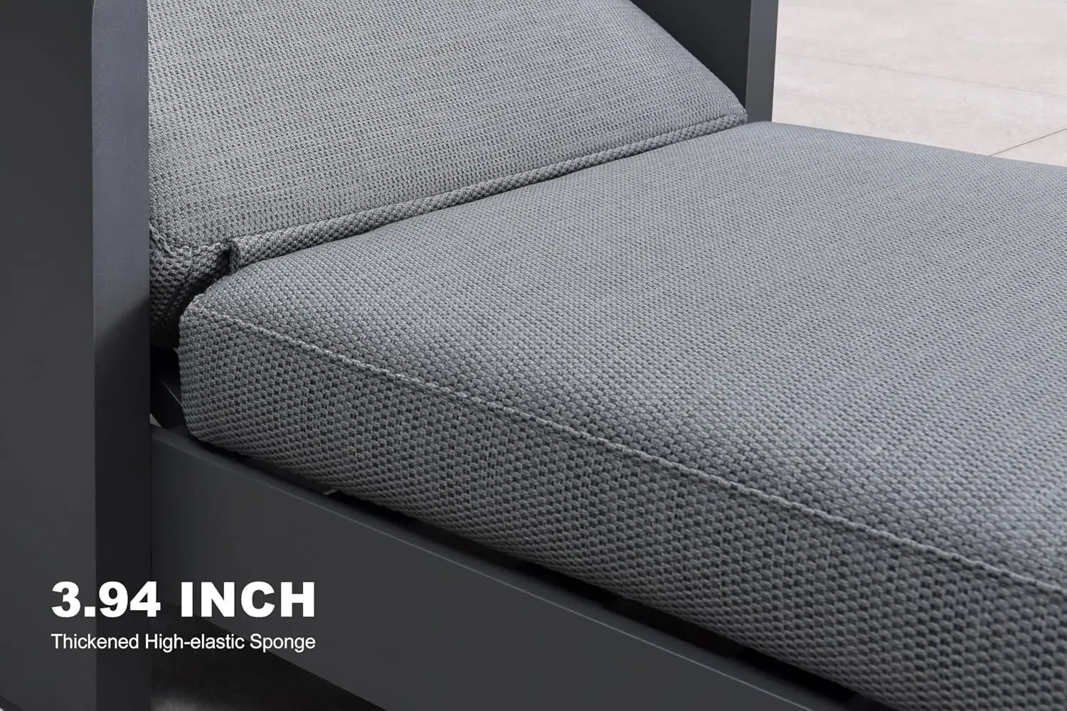 Outdoor Lounge Chair Olefin Daybeds with 3" Cushion Moon Basalt