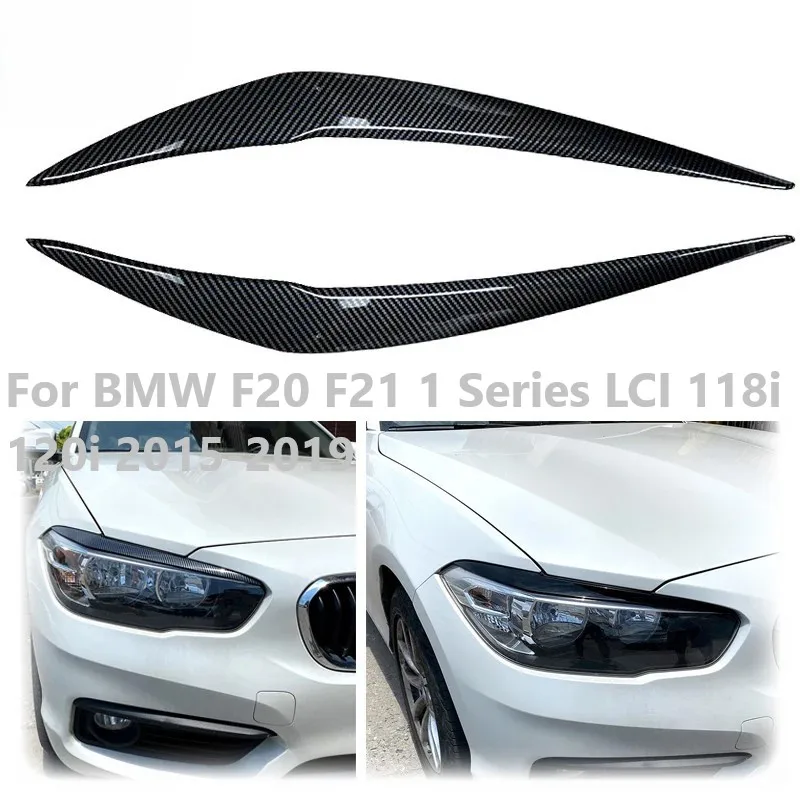 

1 Pair Car Headlight Eyebrow for BMW 1 Series F20 F21 LCI 116i 118i 120i M135i 2015-2019 Front Eyelid Car Stickers Accessories