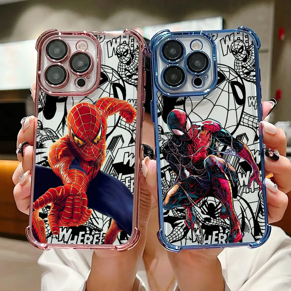 

Marvel Spider Man Cool Spiderman Case For iPhone 17 Air 16 15 14 11 12 13 Pro Max 16e 17E 15 Plus 13 Mini Shockproof Phone Cover