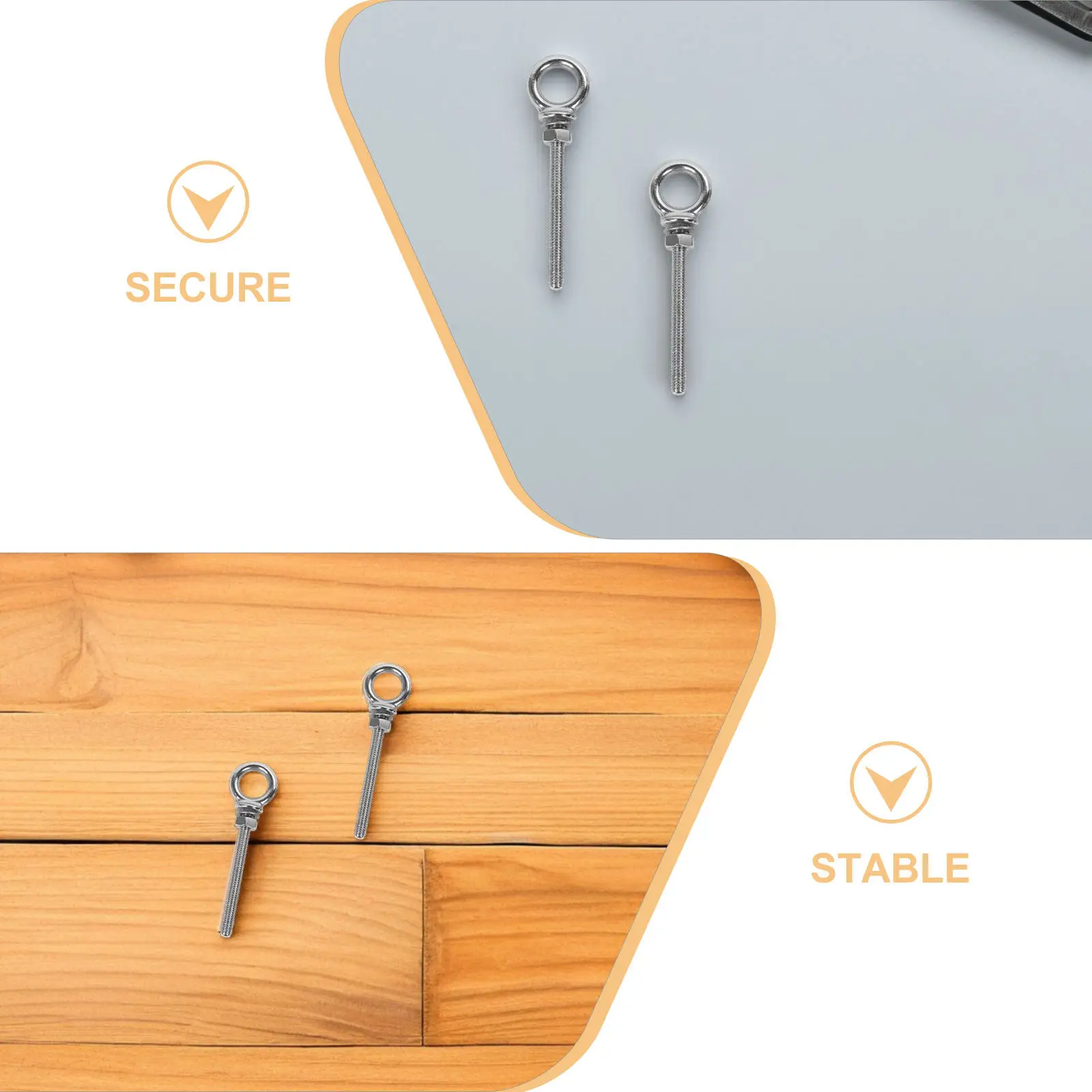 4Pcs Stainless Steel Eye Bolts Threaded Eye Bolt Anchor with Hex Nuts Closed Loop Heavy Duty Hook Bolt for Garage Workshop