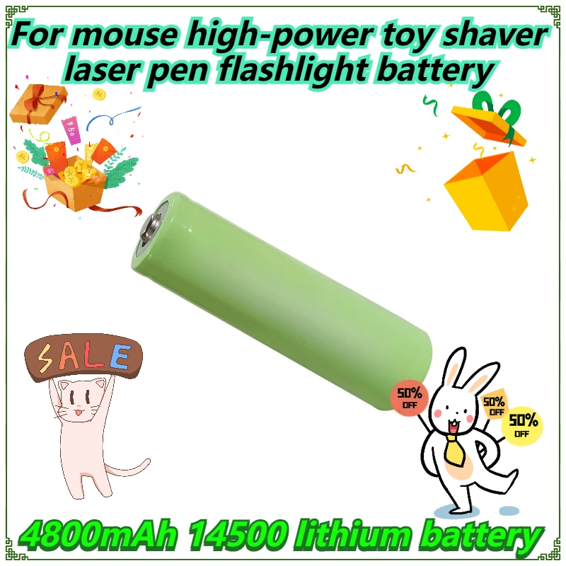 

4800mAh 14500 lithium battery For mouse high-power toy shaver laser pen flashlight battery