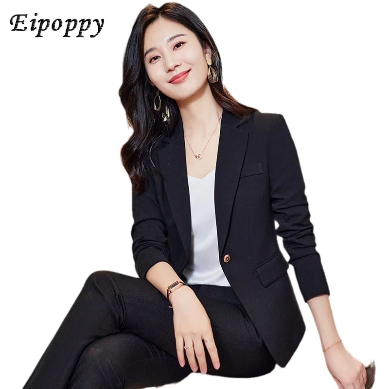 

Pink Suit Female Professional Autumn New Stylish Temperament Long Sleeves Suit Host Interview Work Clothes