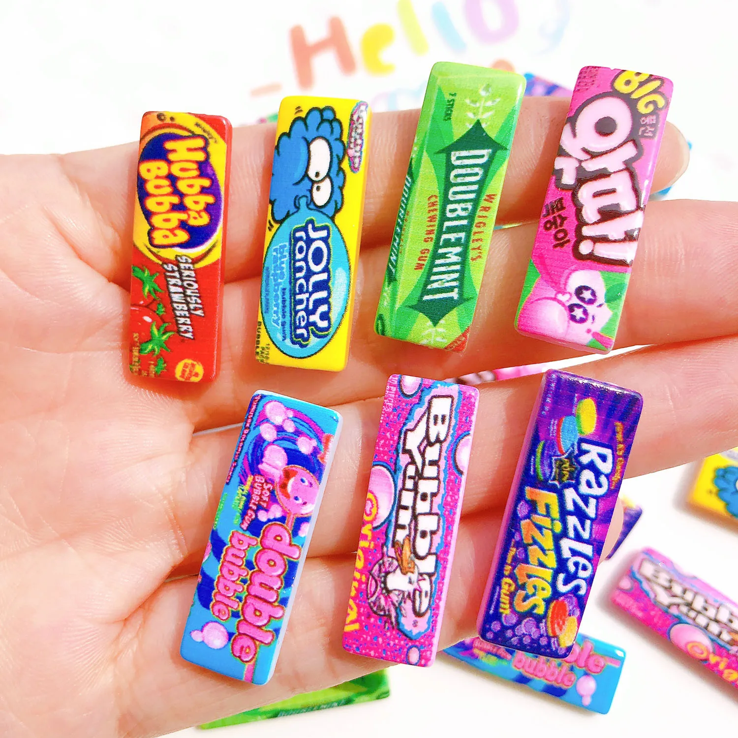 10Pcs Simulation Candy Chocolate Resin Charms Flatback Cabochon Kawaii Doll house Decoration DIY Scrapbooking Crafts Accessories