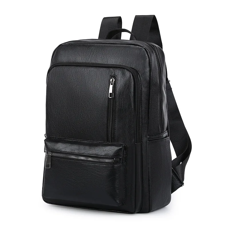 New Arrival Men Backpacks High Quality Pu Leather Male Korean Student Backpack Large Boy Business Laptop School Computer Bag