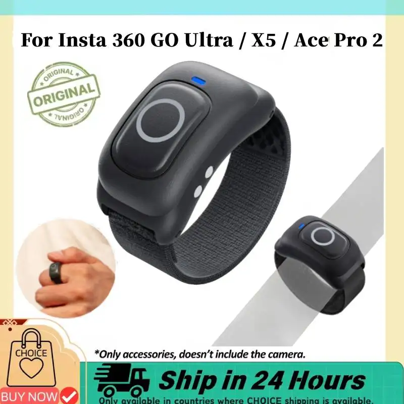 

Waterproof Bluetooth Remote Control For Insta 360 GO Ultra / X5 / Ace Pro 2 With Ring Strap For Insta 360 GO Ultra Camera Access