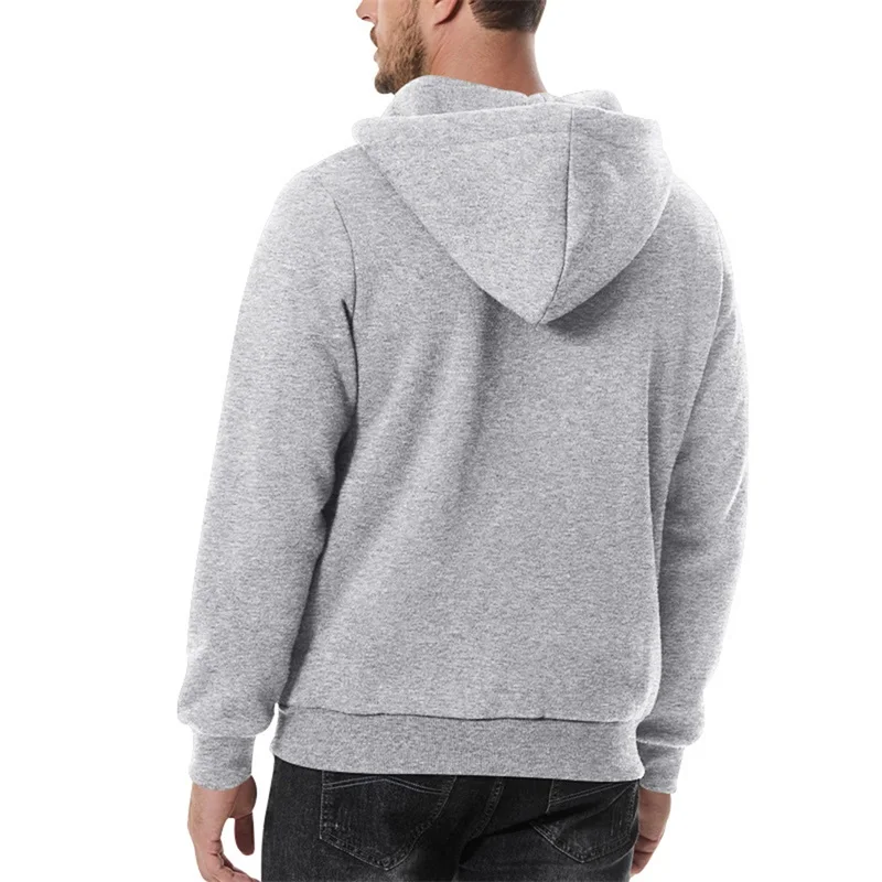 Men s Lightweight Hooded Sweatshirt with Solid Color and 1 3 Zipper Closure Long Sleeve Pullover for Fall Streetwear Style