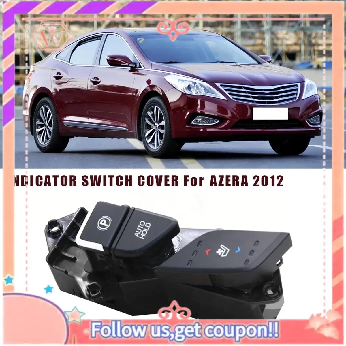 

Durable 933123V015 Car Left Side Indicator Switch Cover For -Hyundai AZERA 2012 93312-3V015