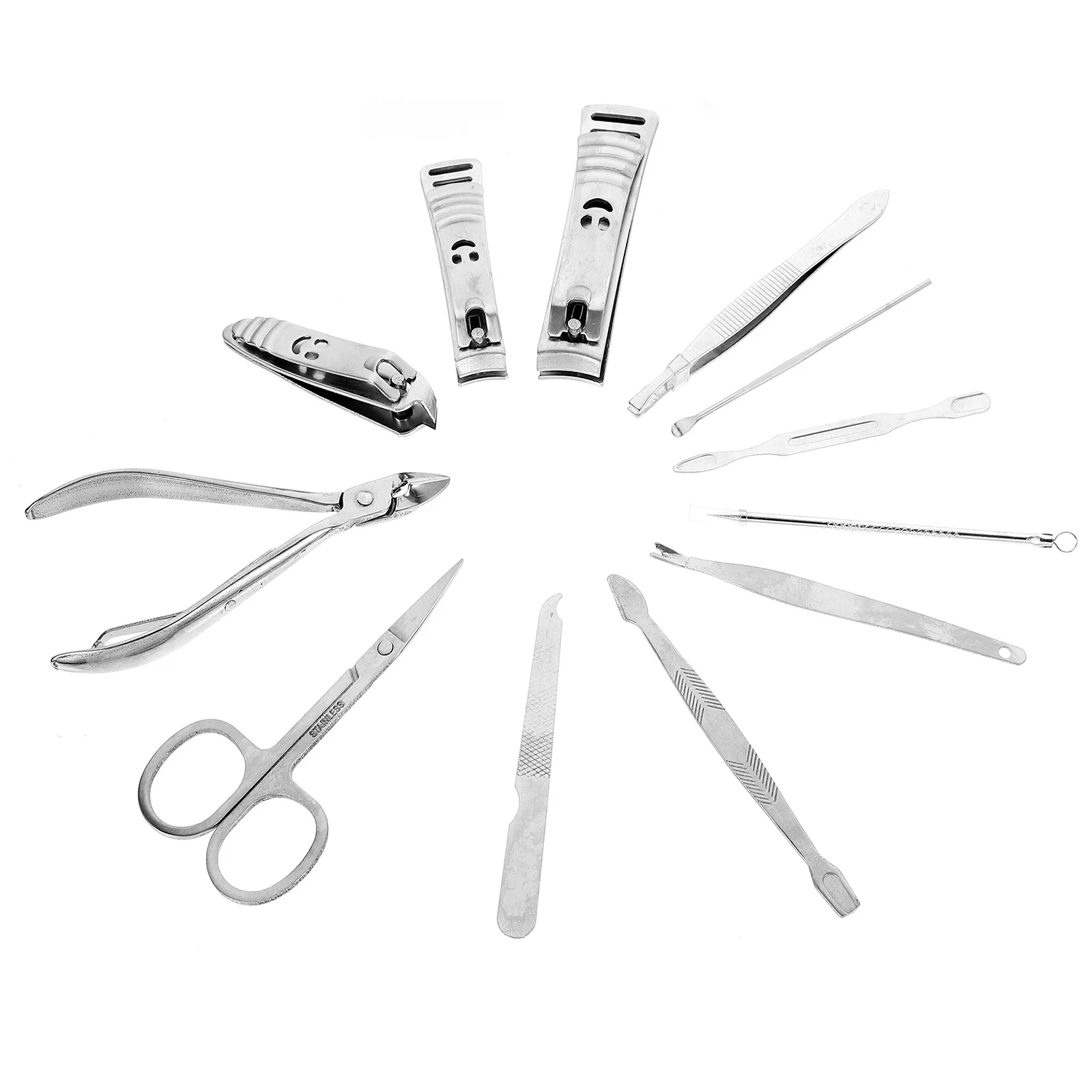 Set per unghie da 12 pezzi Kit per manicure pedicure in acciaio inossidabile Kit per toelettatura da viaggio Strumenti per la cura delle unghie personali Kit per manicure Set per pedicure