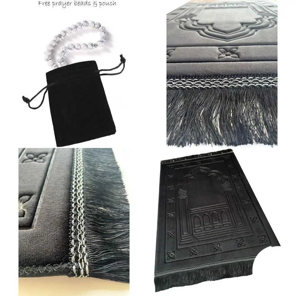 

Ортопедический молитвенный коврик из пены с эффектом памяти - очень толстый, мягкий молитвенный коврик (саджада) для мужчин и женщин, для Ид, путешествий, Рамадана.