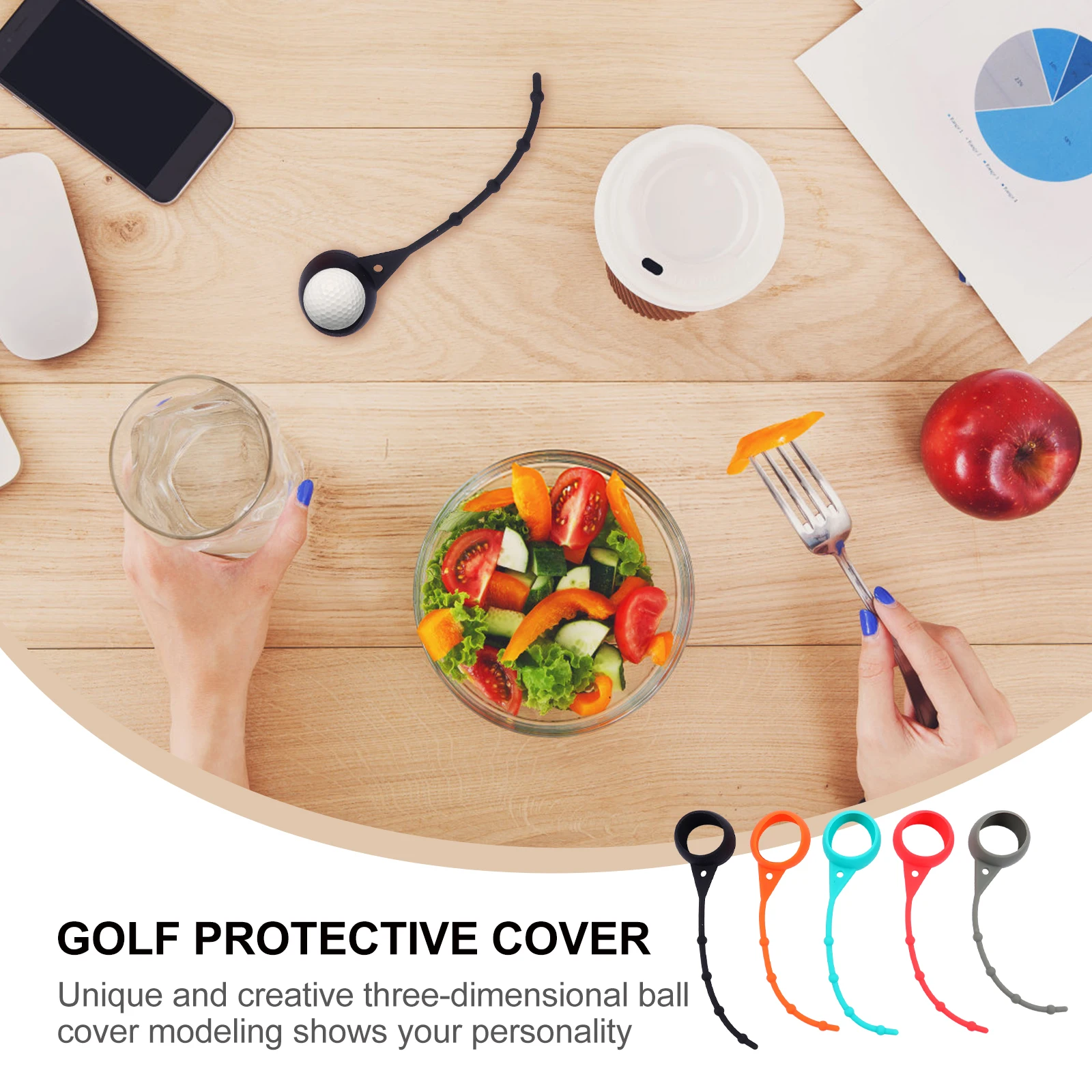 

5 pcs Ball Holder Ball Sleeve Bag Carrying Storage Accessory For Golf Training Durable Lightweight Portable Solid Color