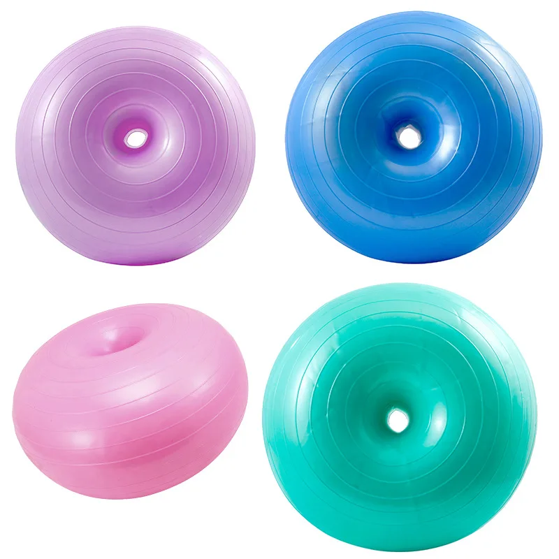 55cm Donut Yoga Ball Thickened Explosion Proof Fitness Yoga Hemisphere Inflatable Balance Yoga Ball