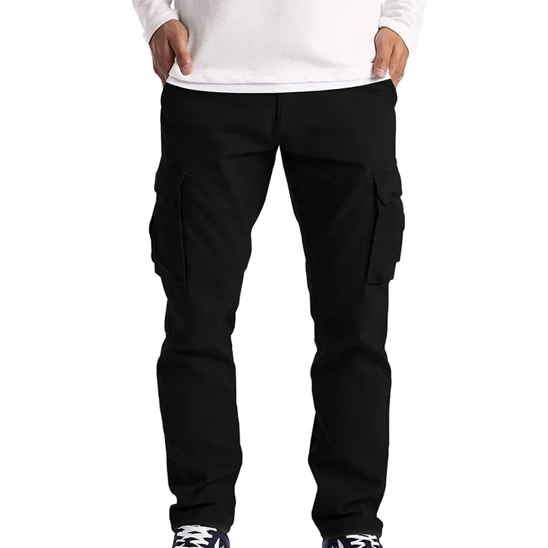 

Men's casual drawstring pants with flip pockets - comfortable and stylish multi pocket design suitable for hiking and street wea