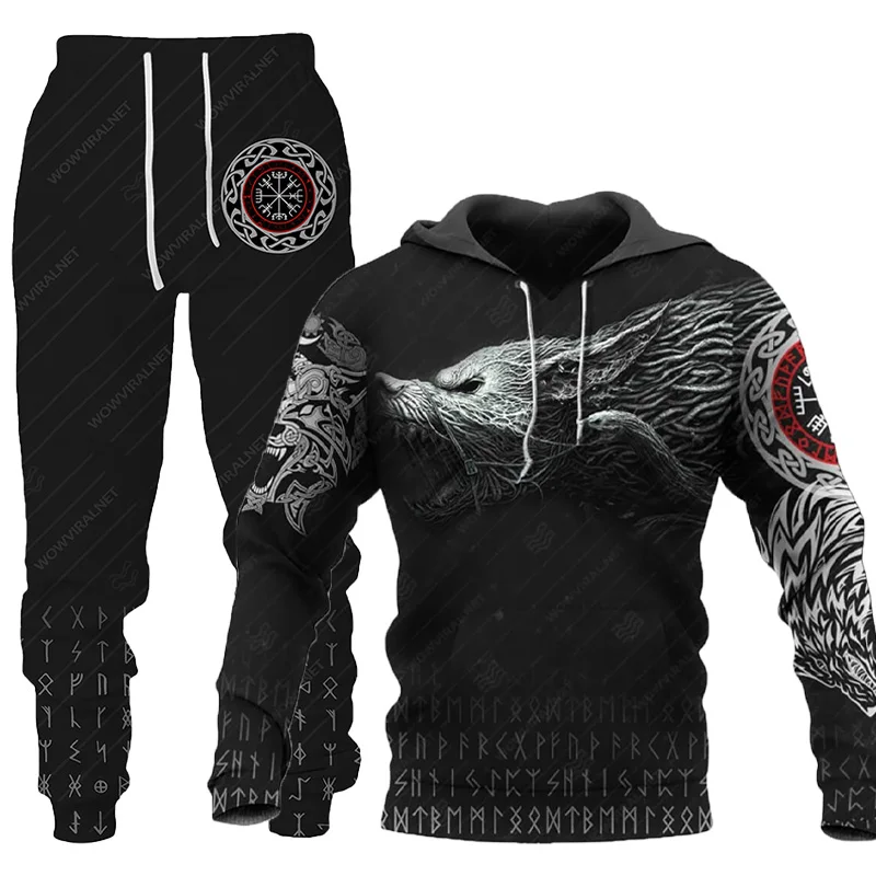 The Wolf 3D Printed Man Woman Tracksuit Set Fashion Casual Hoodie+Pants 2 Piece Sets Trend Streetwear Kids Clothing