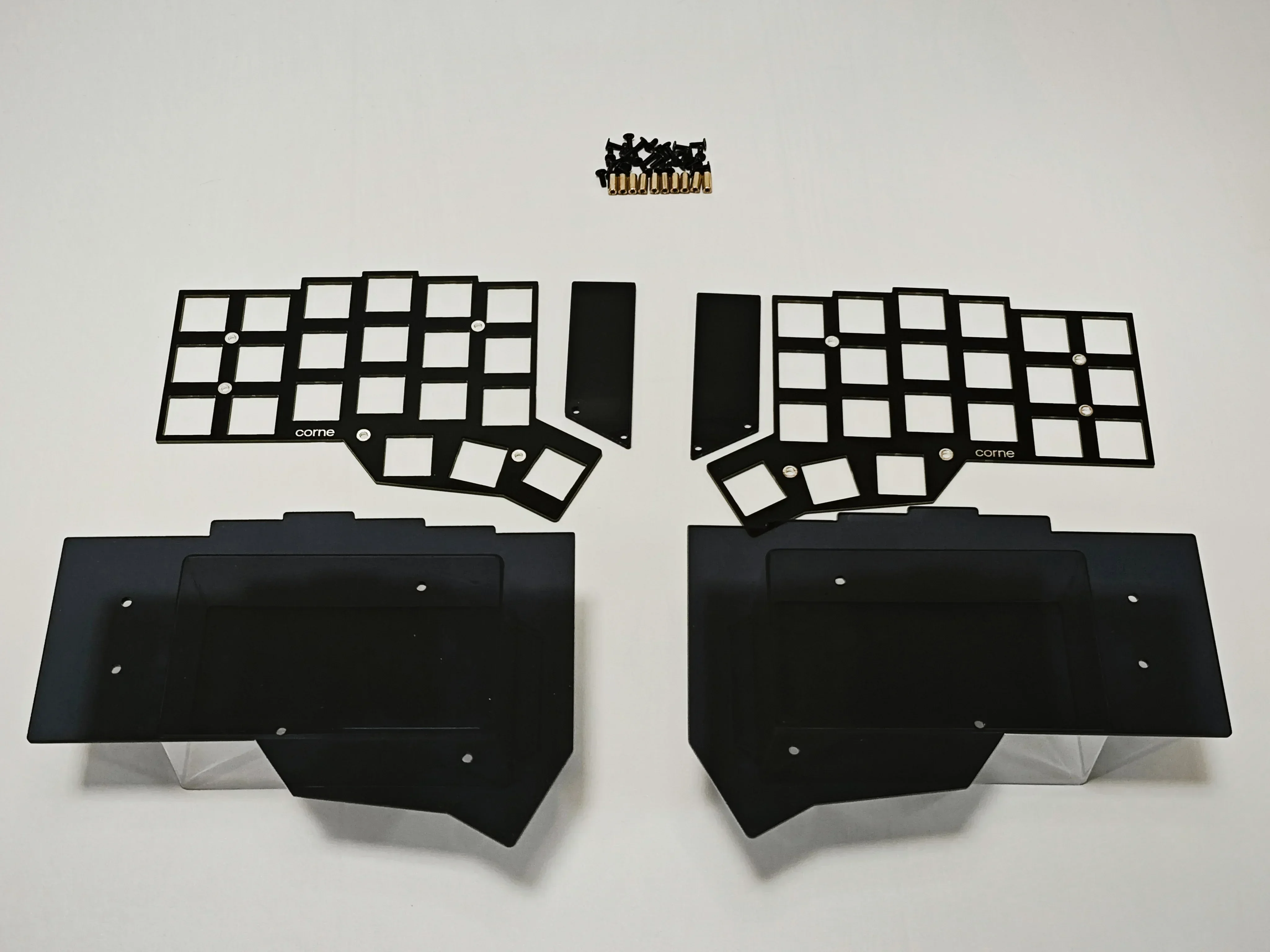 Corne CherryV3.0.1 Split Keyboard Positioning Plate Custom Sandwich Case Fr4 Transparent Acrylic Horn Mechanical Keyboard Cover