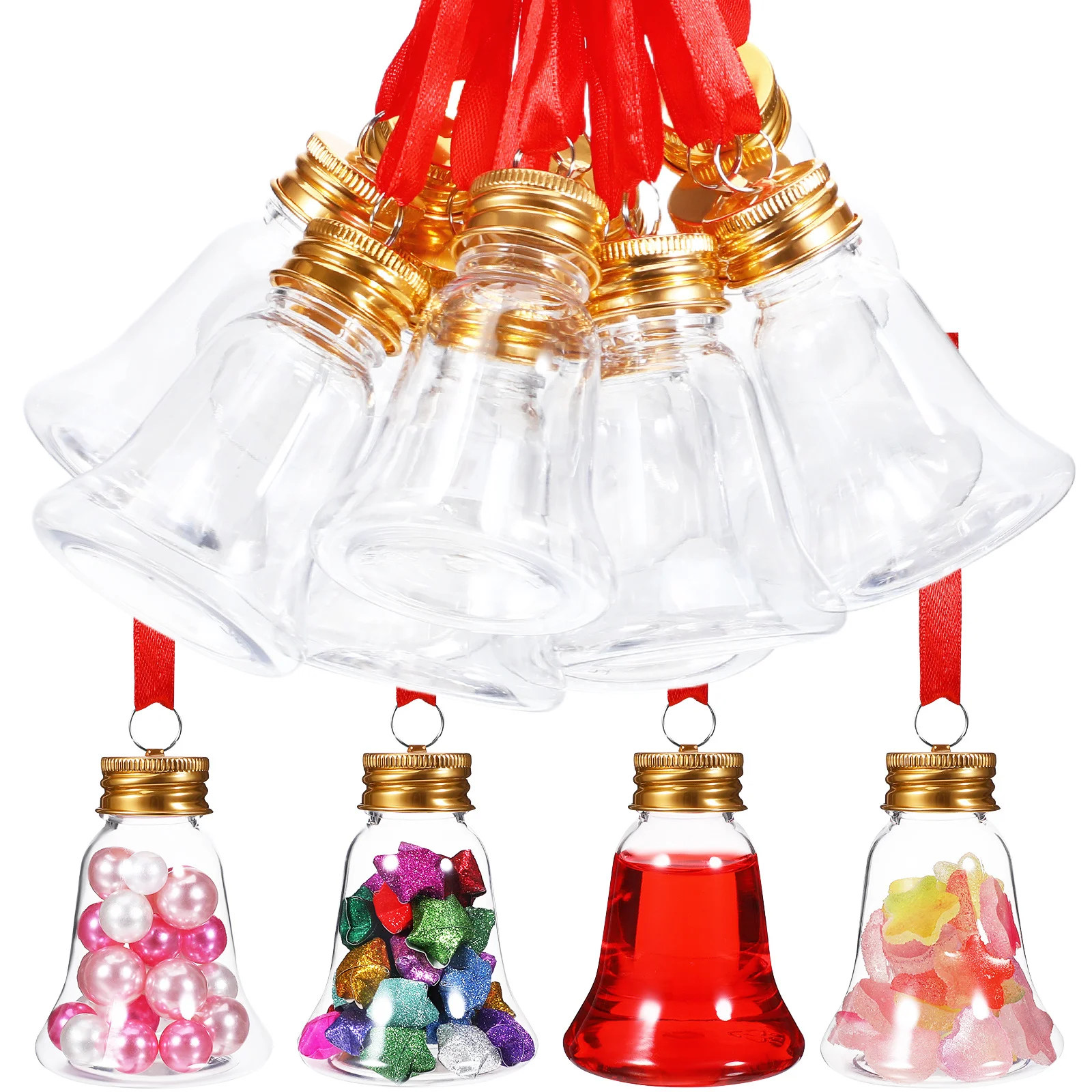 

12Pcs Christmas Decorations Clear Fillable Baubles Plastic Ornaments for Holiday Tree DIY Drink Balls Hanging Decor