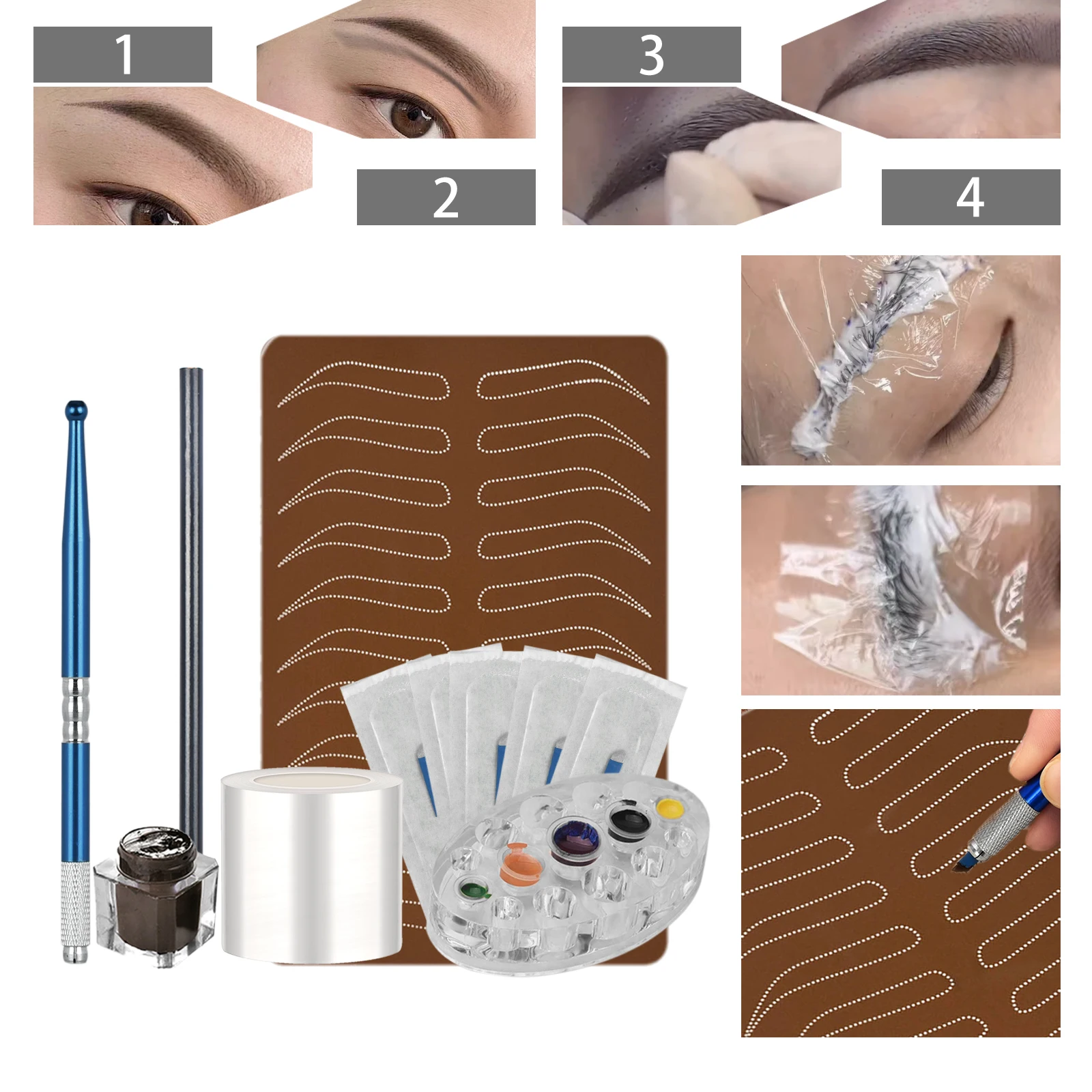 

ATOMUS Microblading Pen Practice Skin Manuak Pen Makeup Игла для татуажа бровей U18in Набор пигментных чернил Набор для полуперманентного макияжа