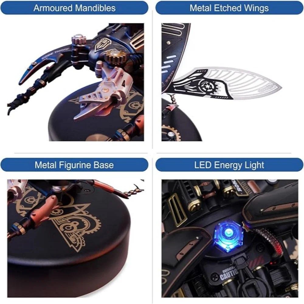 115PCS3D الألغاز للبالغين الكهربائية الحشرات نموذج معدني بناء عدة مكتب اللعب هواية كيت للبالغين هدية للمراهقين