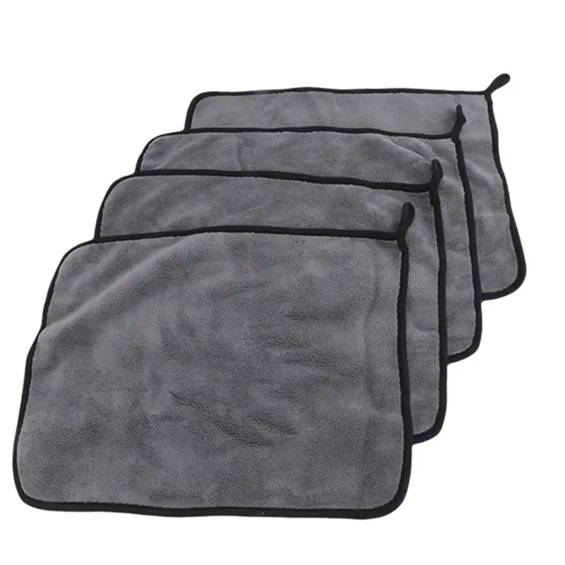 【Top Sale !!】4 Pack Premium Ultra Thick Plush Microfiber Towel, Professional Double Layer Super Thick Microfiber Cleaning Cloth