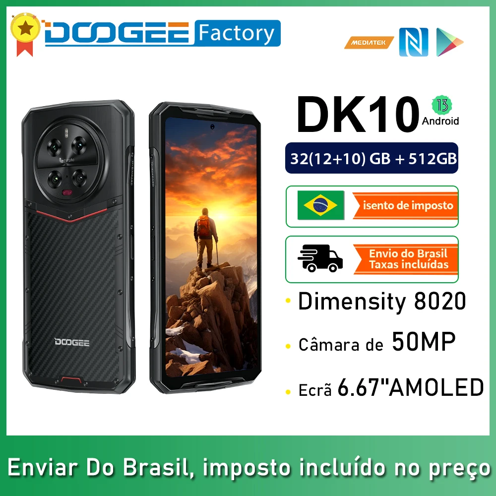 DOOGEE DK10 5G Smartphone 32GB 512 GB Rugged Phone Dimensity 8020 50MP 6.67