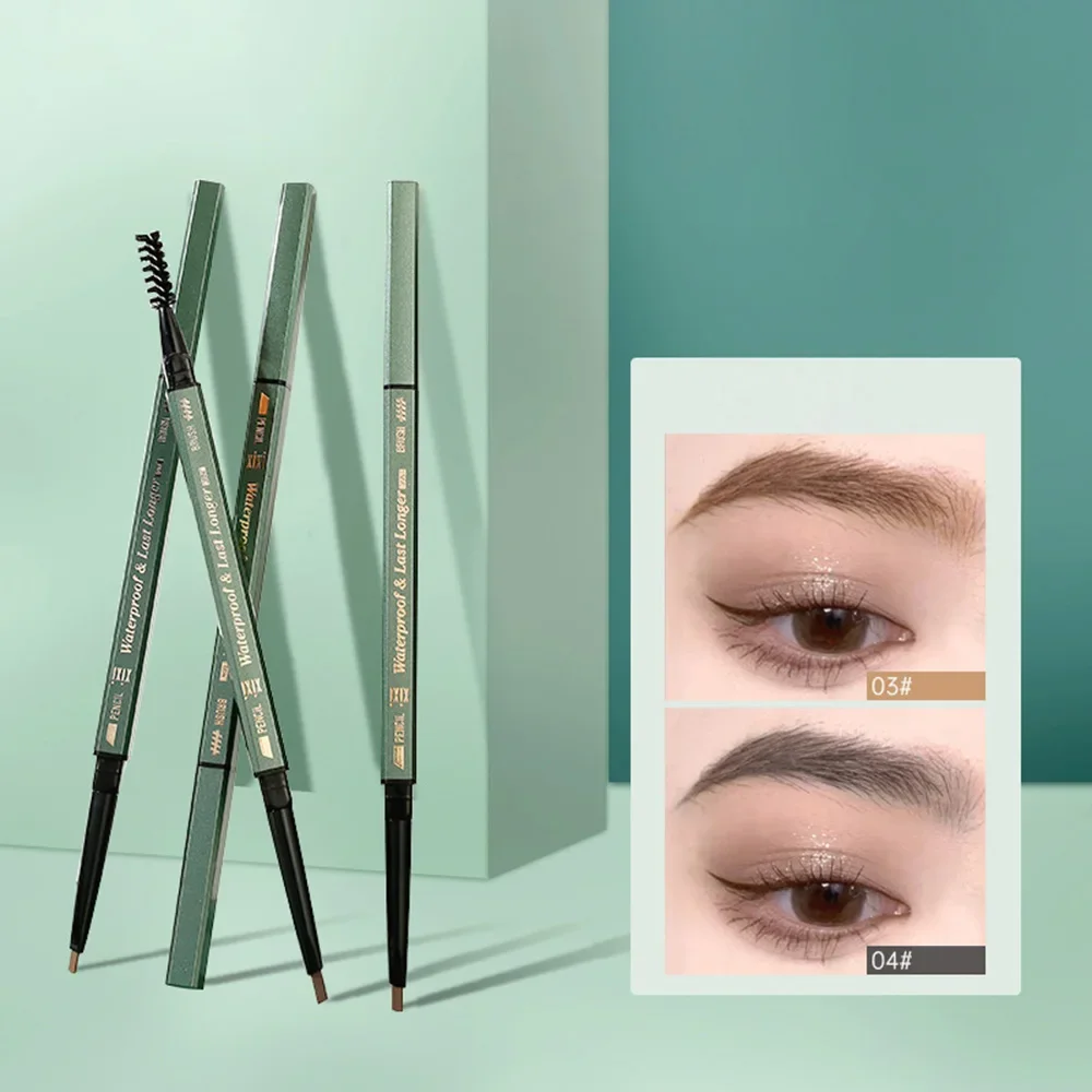 Waterproof Eyeliner Eyebrow Pencil with Eye Brow Brush Multi-purpose Korean Cosmetics for Women Smooth Eye Brow Pens Make Up