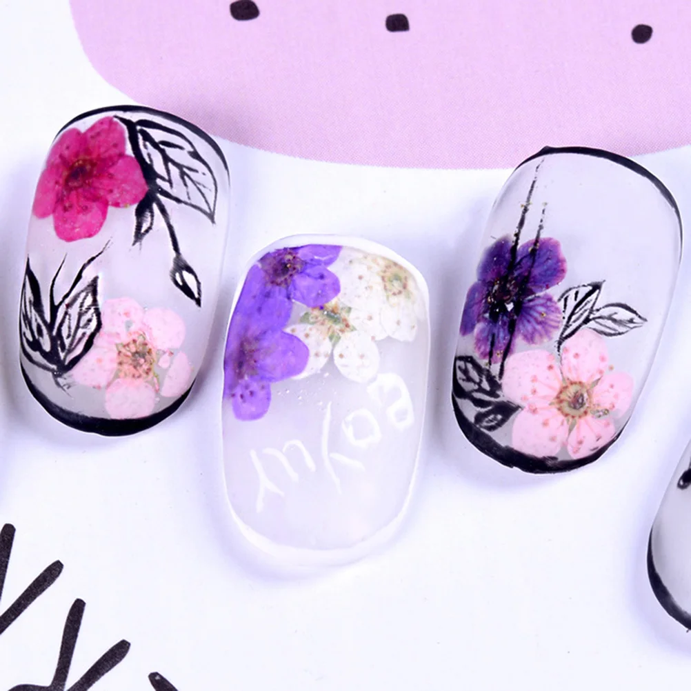

12pcs Stickers Dried Flower Decals Lovely Women Nail Stickers Art Wraps Women DIY Beauty Unique Patterns Nail Art Manicure