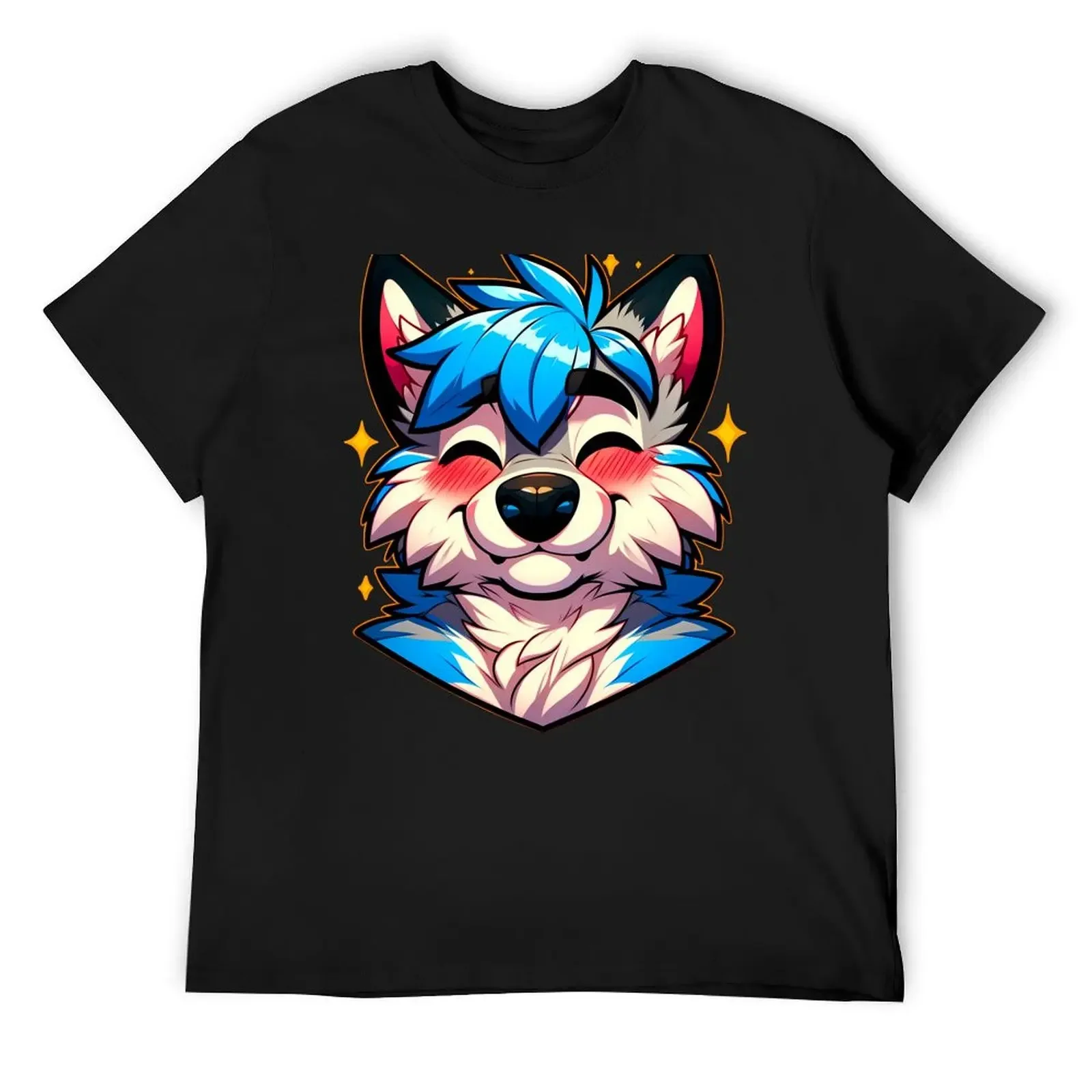 

Blushing Happy Furry Anthro Wolf ^_^ T-Shirt man clothes graphic shirts vintage clothes anime figures mens graphic t-shirts pack