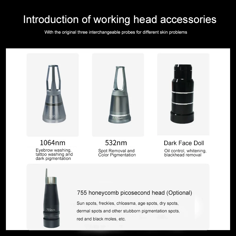 La más nueva máquina de belleza para eliminación de tatuajes, láser portátil Pico 755 1064 532nm, máquina de belleza para rejuvenecimiento de la piel con picosegundo y colmena