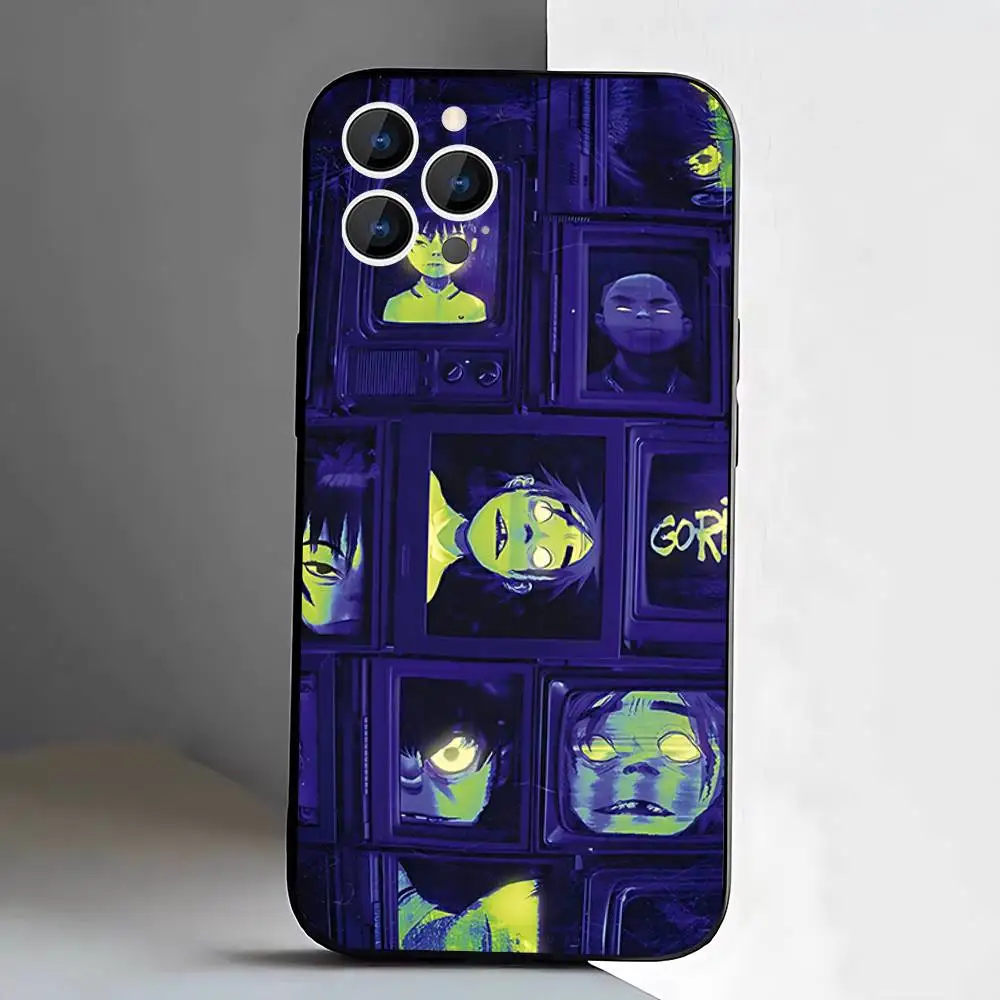 حافظة هاتف ROCK G-Gorillaz-s BAND لهاتف iPhone 17,16,15,14,13,12,11,Pro,XS,Max,XR,Plus,E,SE4,غطاء ناعم أسود صغير #6