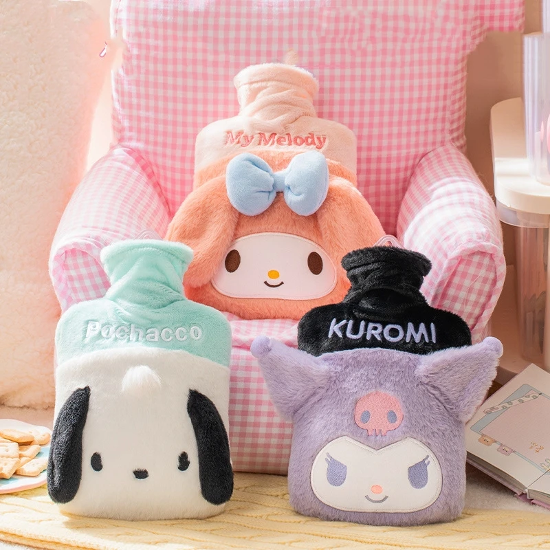 Sanrio Plush PVC Water-filled Hot Water Bottle Hello Kitty Water-filled Hot Water Bottle Kuromi Hand Warmer Bag Winter Supplies