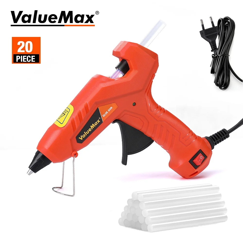 

ValueMax 30W Hot Glue Gun Household Mini Guns 220V Electric Heat Temperature Tool with 20pcs Glue Sticks DIY Repair Tool