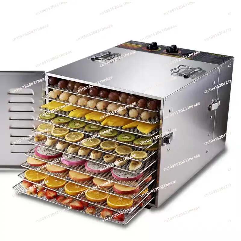 Suitable for 1000W Electric Dryer Machine for Fruits/Meat/Herbs,10-Tier Stainless Steel Food Dehydrator with Dual Knobs
