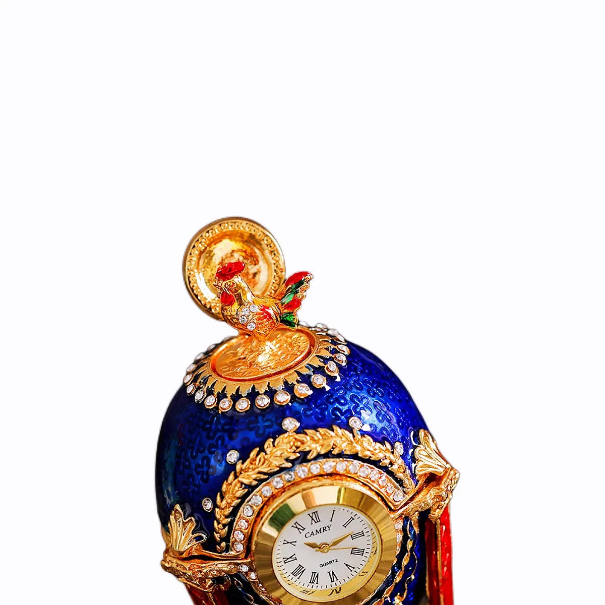 QIFU New Arrive Russian Cockerel Egg with Watch for Home Decor