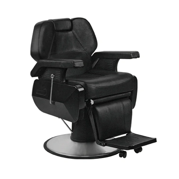 Hot Reclining Hydraulic Barbershop Barbering Equipment Furniture Haircut Chair Men Chair For Sale Metal PU Salon Furniture 1pcs