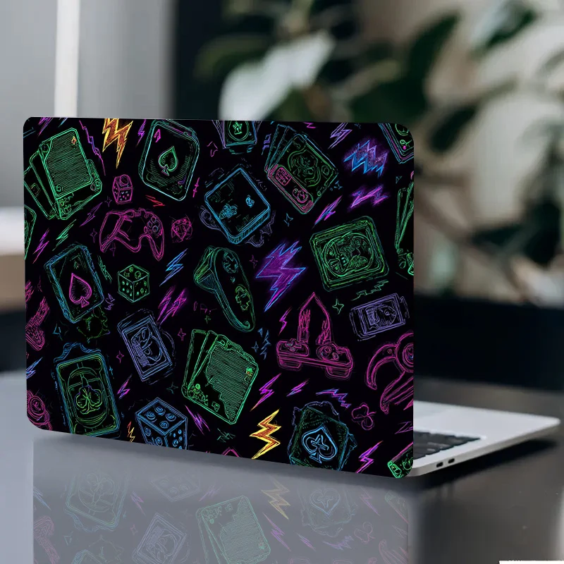 Pack of 2, Game Card Pattern Pattern PVC Laptop Case Sticker, Scratch Resistant DIY Art Case, Suitable for HP Dell, Lenovo,