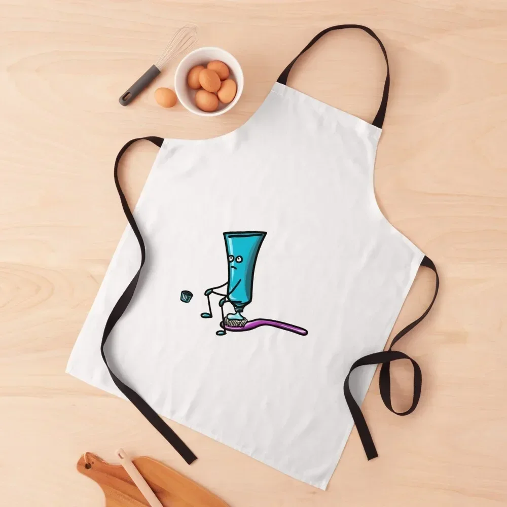 

Toothpaste doing business on a toothbrush - Dental Apron Kitchen Handle For Women Kitchen For Man Home Cleaning Apron