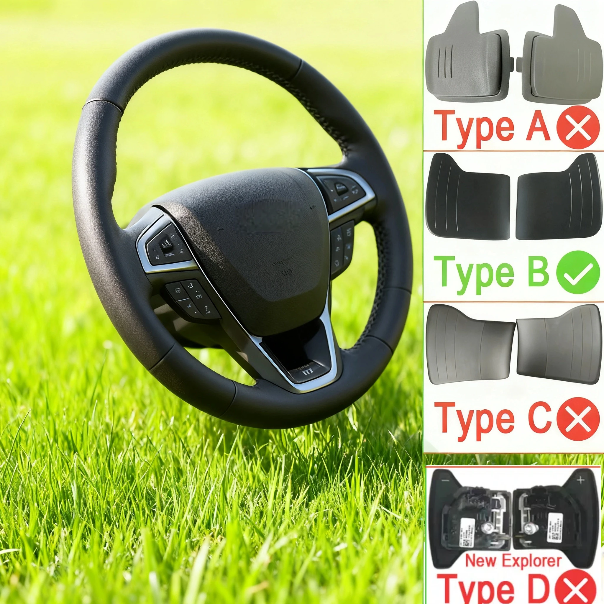 For Ford Fusion Mondeo Vignale Titanium Platinum Wagon ST-Line SE Car Steering Wheel Paddle Shift Extension Shifters DSG Sticker