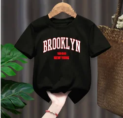 Brooklyn 1898 New York komik erkek kız t-shirt çocuk mektup giyim bebek kırmızı Harajuku t-shirt Tops