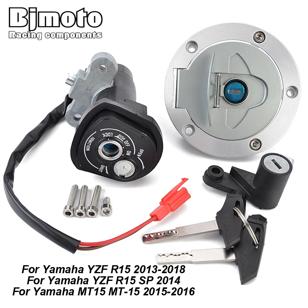 

Motorcycle Fuel Gas Cap Ignition Switch Seat Lock with Key Kit For Yamaha MT15 MT-15 MT 15 2015-2016 YZF R15 2013-2018