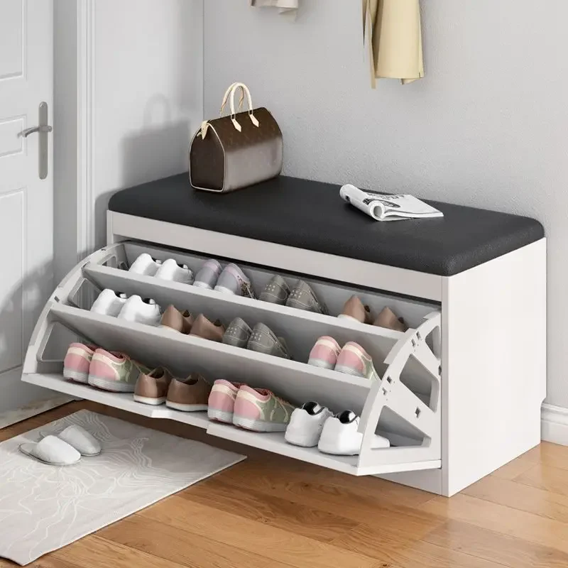 Portable Household Modern Shoe Cabinets Design Organizer Storage Bench Simple Shoe Rack Living Room Sapatos Entryway Furniture