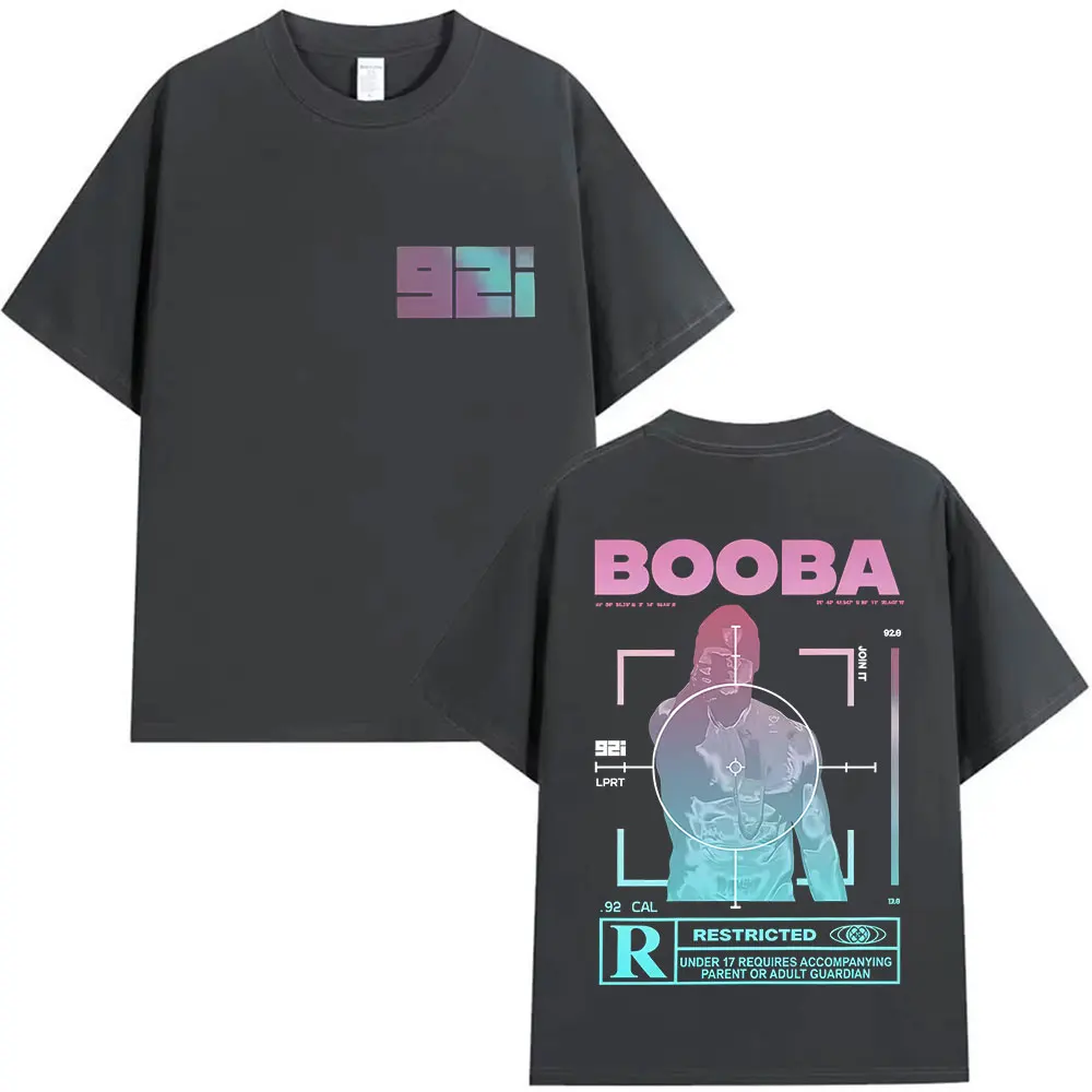Rapper BOOBA B2O Tour 2025 Graphic T Shirts Men's Hip Hop Gothic Short Sleeve T-shirt Retro High Quality Cotton Tees Streetwear