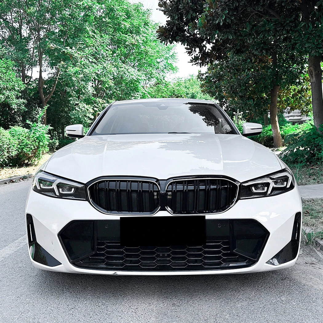 

With Light Front Grille Grills ABS For BMW 3 Series G20 G21 LCI 2023 2024 2025 Front Racing Grille Accessories Gloss Black