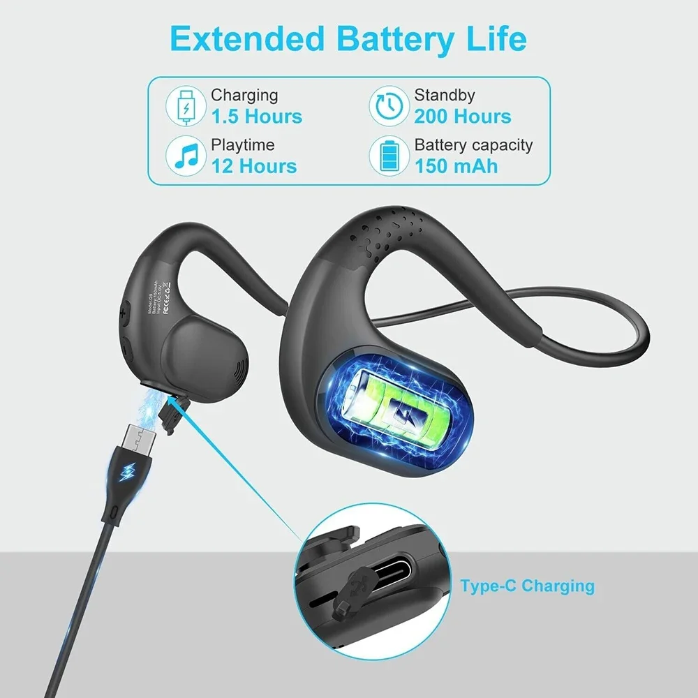 Wireless Bluetooth Headsets With Mic Detachable Mute Button Sports Open Ear Trucker Headphones For Cell Phones Business Office