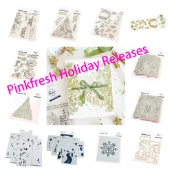 Festive Grid Coverplate Cutting Dies DIY Scrapbooking Deco Washi Tape Holiday Greetings Sentiment Stamps Hot Foil and Stencils