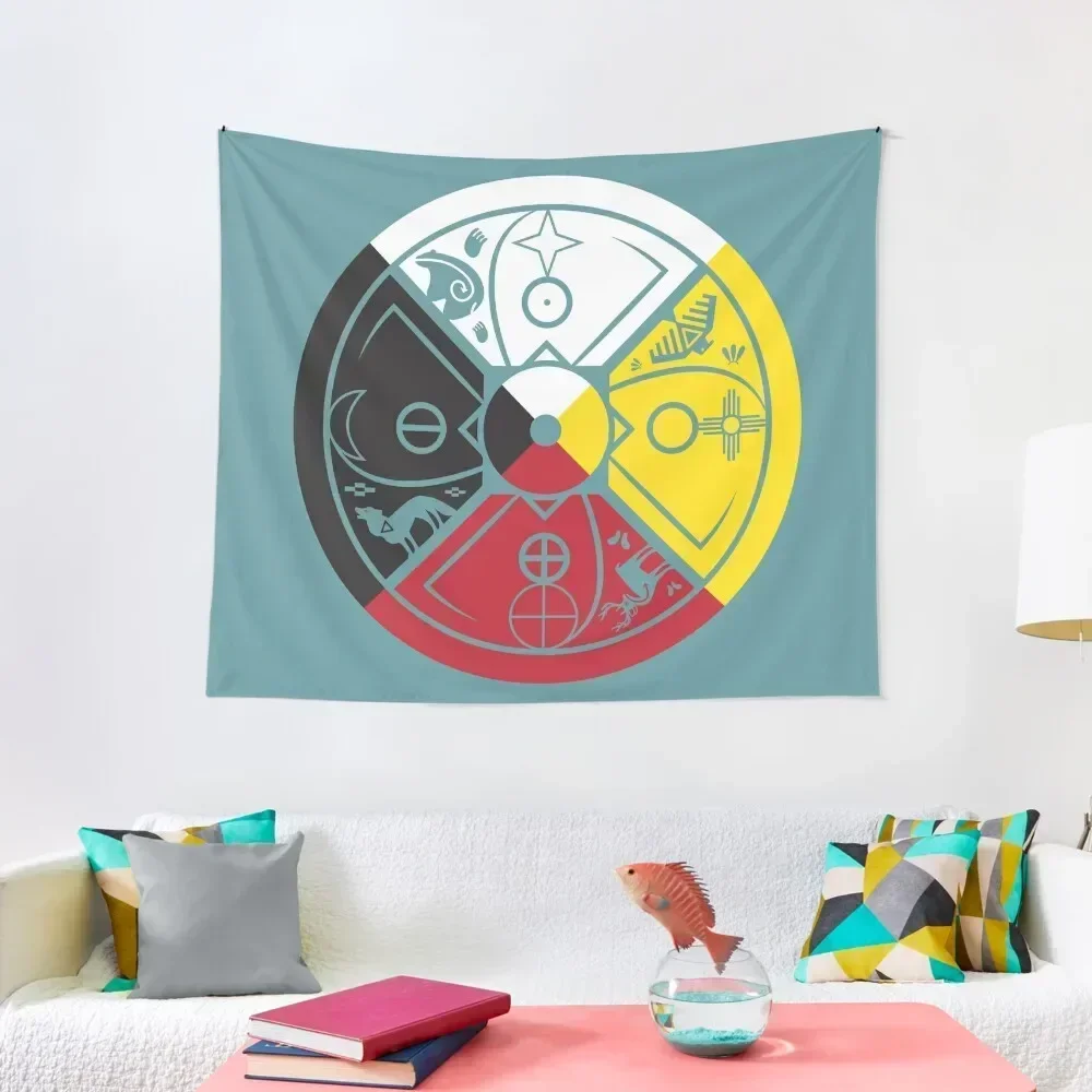 sacred hoop medicine wheel Tapestry Wall Decor Hanging Hanging Wall Home Decoration Accessories Tapestry