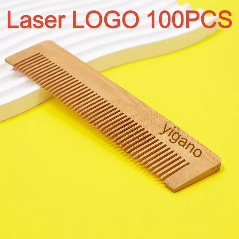 100PCS Bamboo Comb for Hotel accept print logo