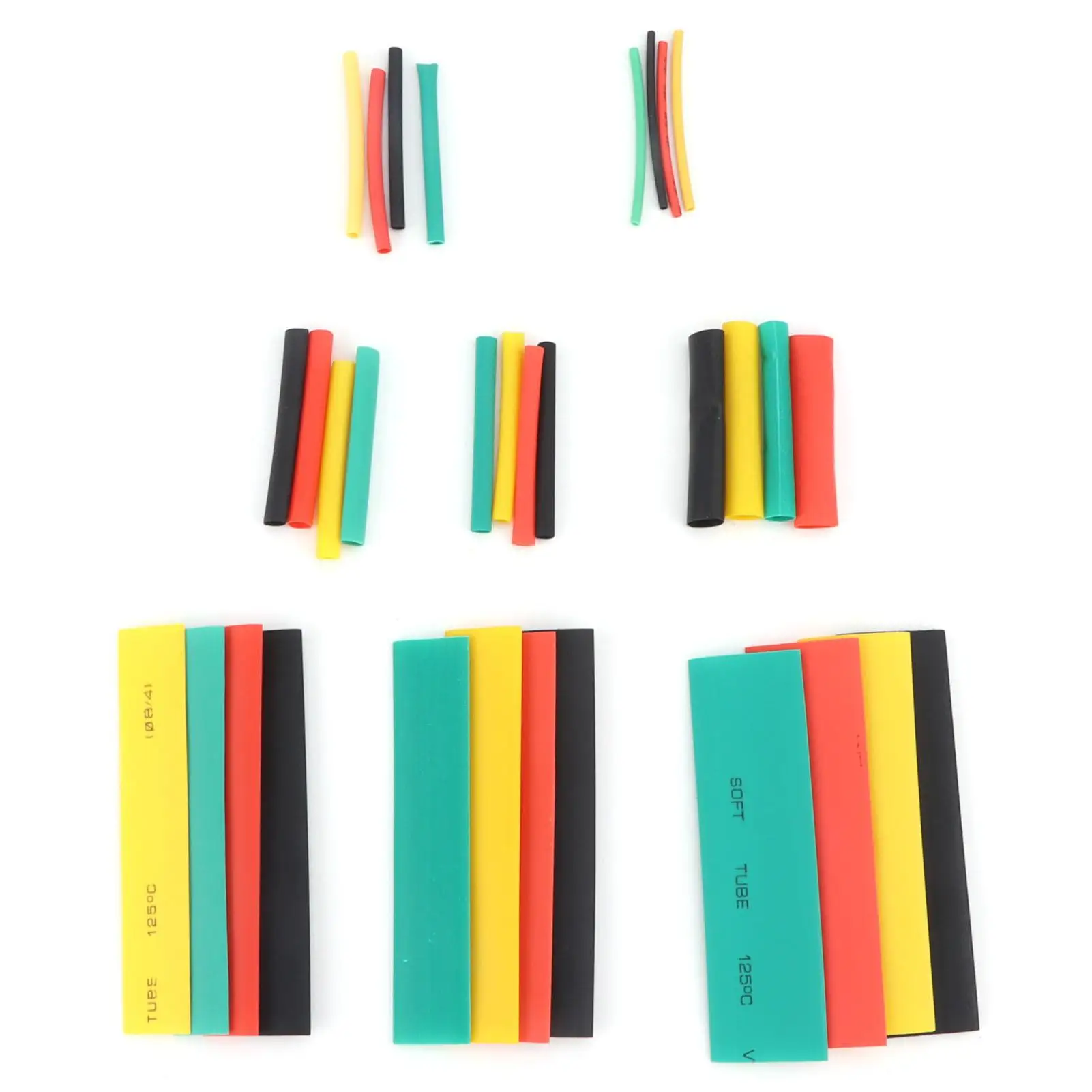 4‑Color Nylon Waterproof Heat Shrink Tube Set Assortment for circuit Wire (2:1 Ratio)