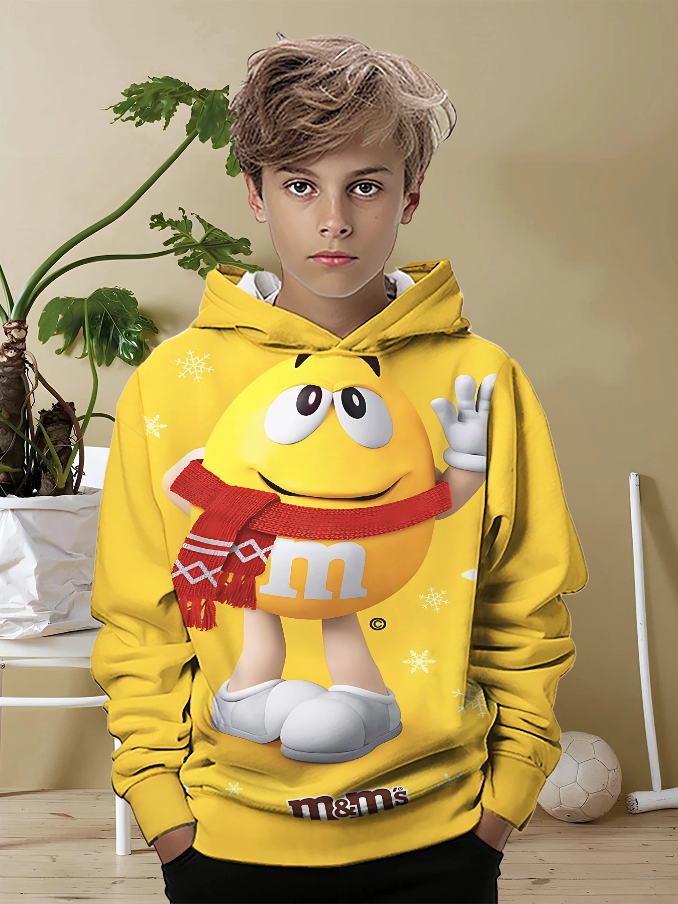 الكرتون الشوكولاته M-M&M's شعار ثلاثية الأبعاد طباعة جميع المواسم الأطفال بلوزة غير رسمية كول البلوز القمم للجنسين الملابس صبي فتاة هوديي